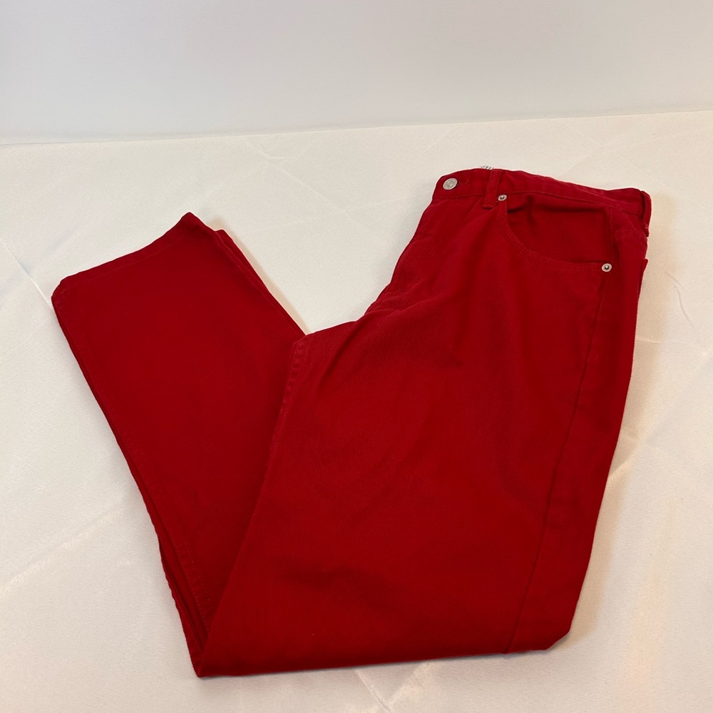 Tommy Hilfiger Red Denim Pants Y2K style Women’s Size 12 - Picture 2 of 6